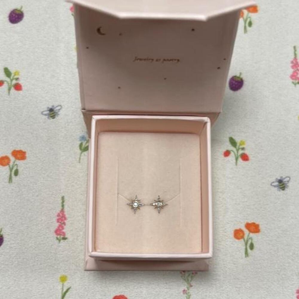 Catbird 14k Yellow Gold Diamond Star Flat Back Studs .10 ct 🦢